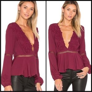 FOR LOVE AND LEMONS DEEP V BLOUSE